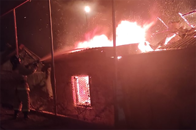Пожар на Парковой в Тихорецке.